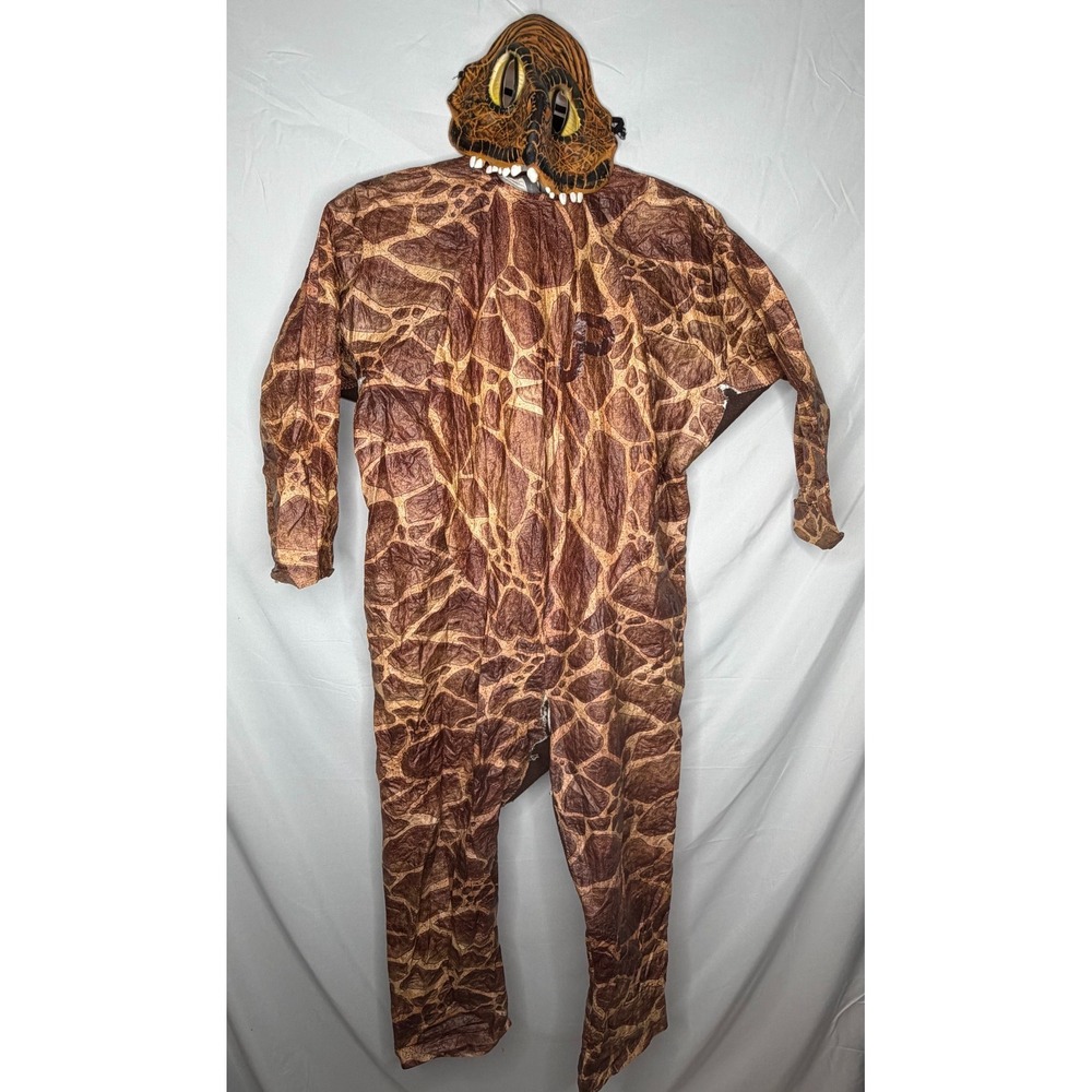 Vintage 1993 Jurassic Park Raptor Costume Kids L Dinosaur Mask Bodysuit JP